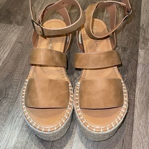 Womens Open Toe Ankle Strap Platform Sandals Causal Espadrille Wedge Shoes